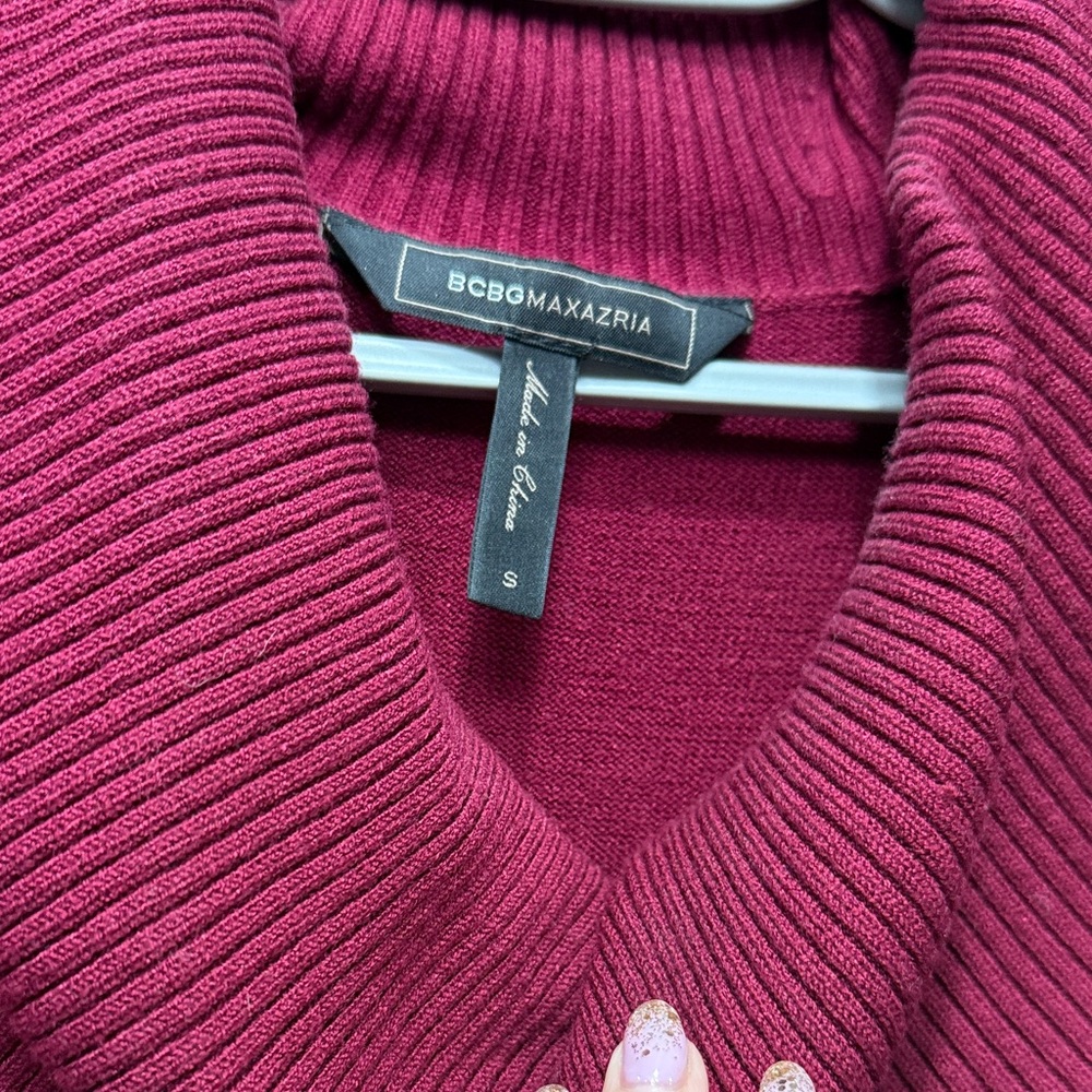 BCBGMaxAzria Long Sleeve Knit Dress - Deep Pink - Picture 3 of 4